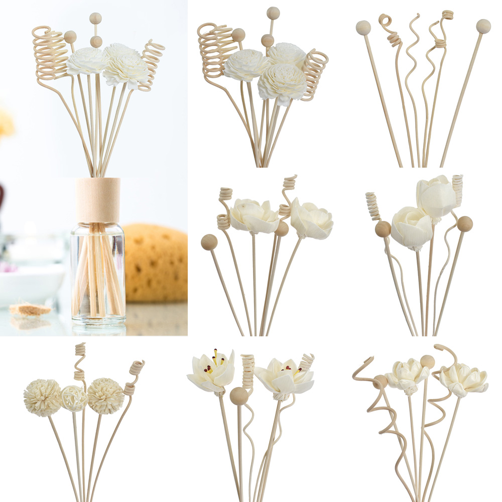 Reed Diffuser Set - 6PCS/8PCS/9PCS Artificial Flower Rattan Reed Fragrance