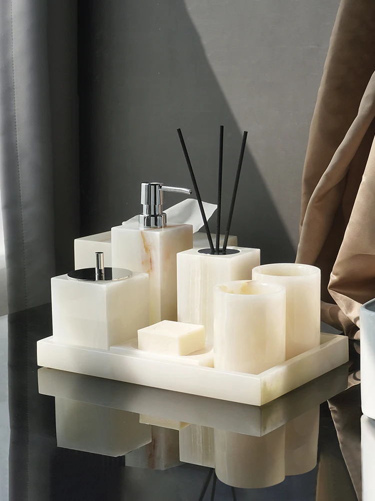White Onyx Natural Marble Bath - Reed Diffuser Set review and price
