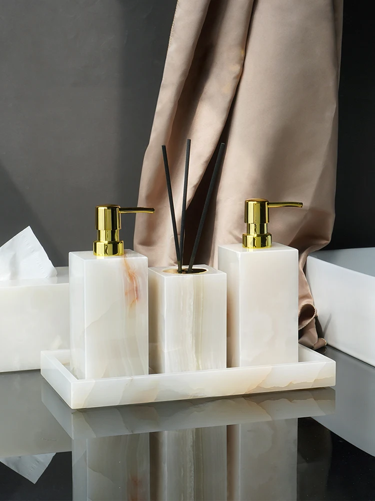 White Onyx Natural Marble Bath - Reed Diffuser Set review and price