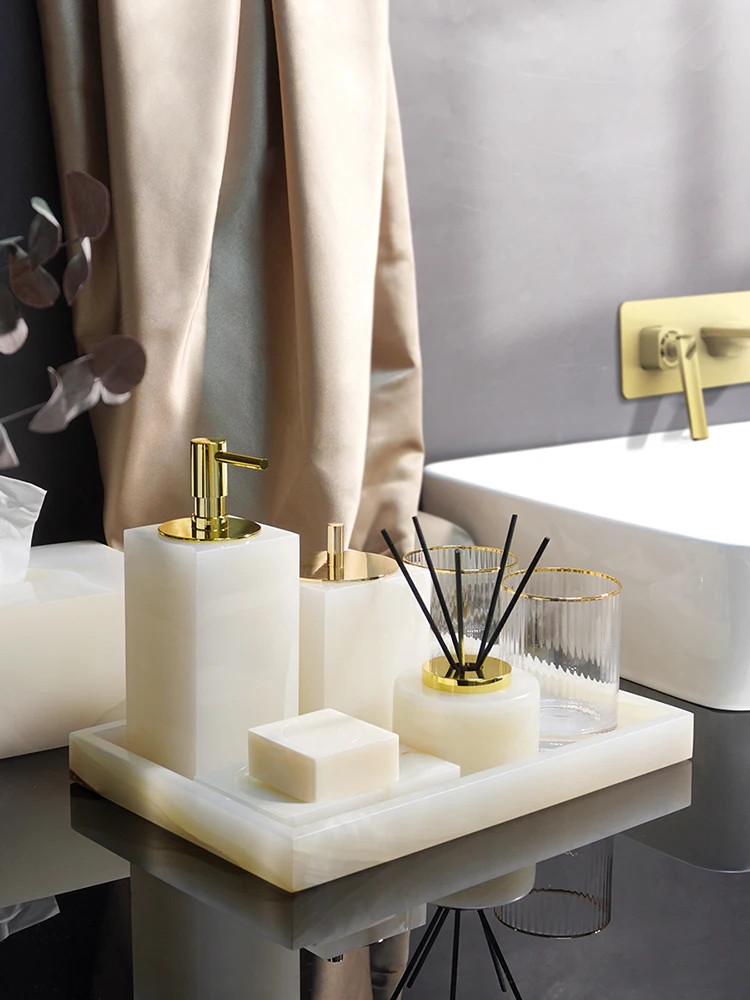 White Onyx Natural Marble Bath - Reed Diffuser Set review and price